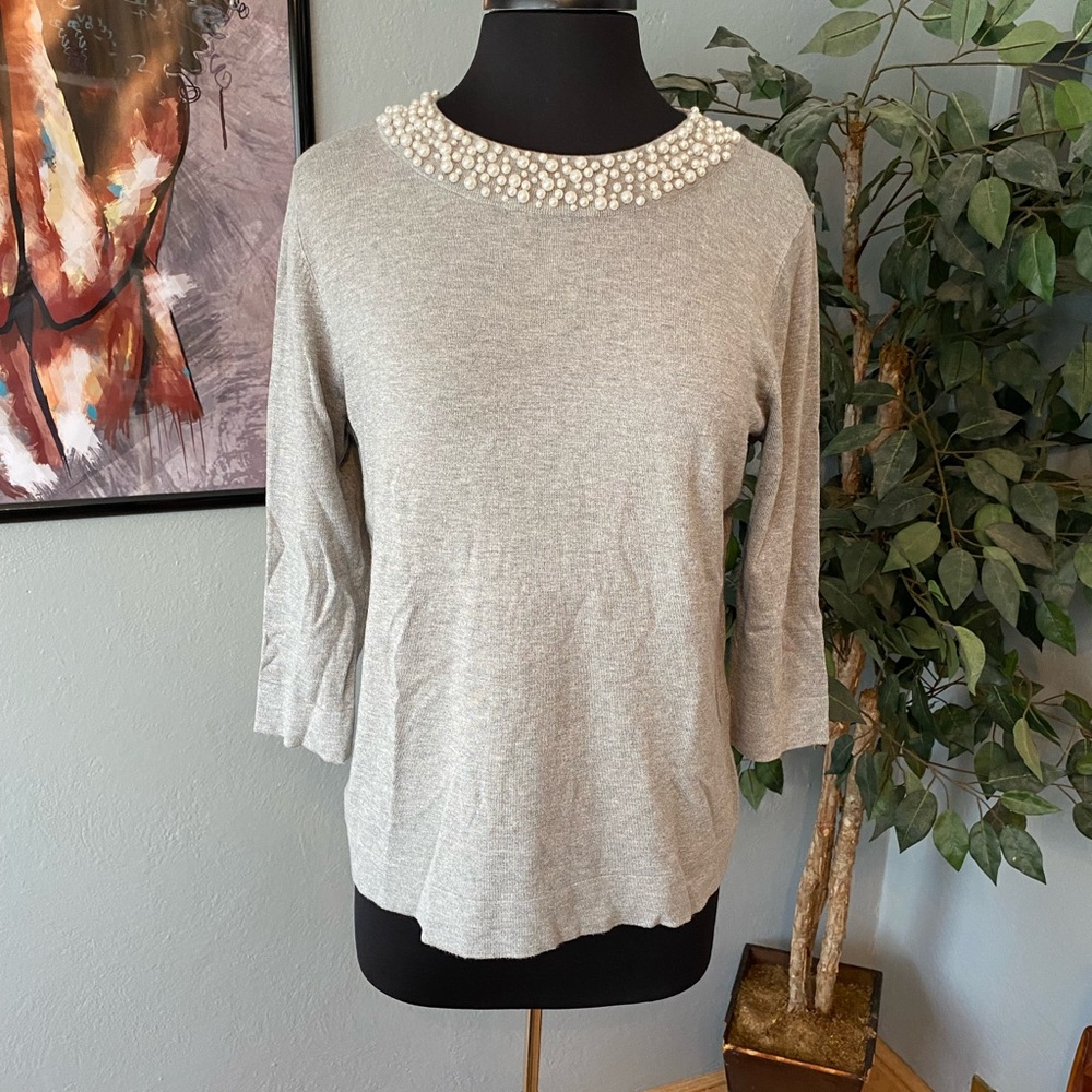 💙 Karl Lagerfeld Pearl 3/4 Length Sweater
